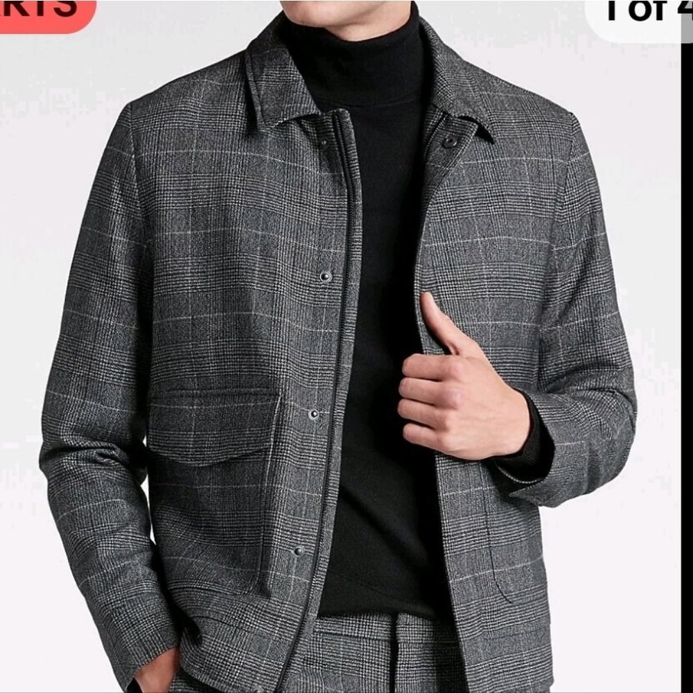 Express Charcoal Checkered Blazer